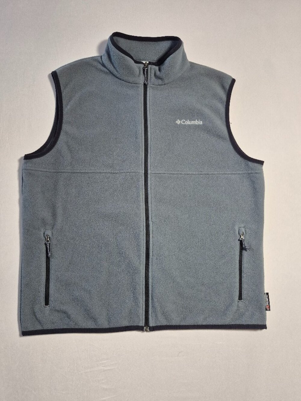 Columbia Men's Gray Fleece Vest XL Full Zip Pockets Sleeveless Outdoor Hiking